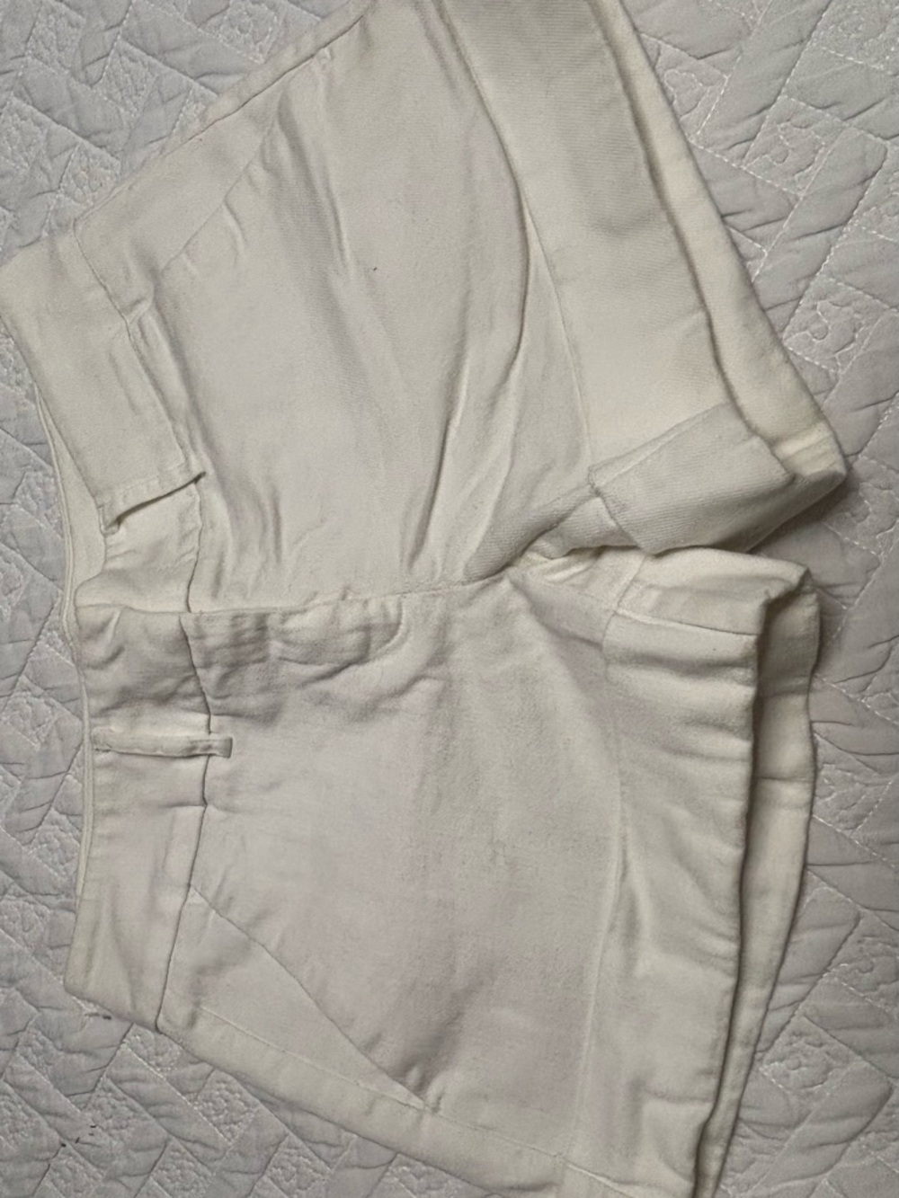 New York & Company Cream Cotton-Blend Shorts